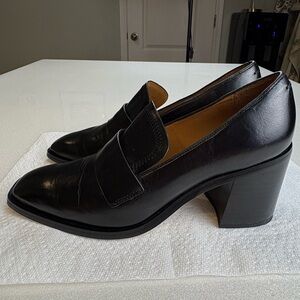 Franco Sarto Black Heeled Loafers
